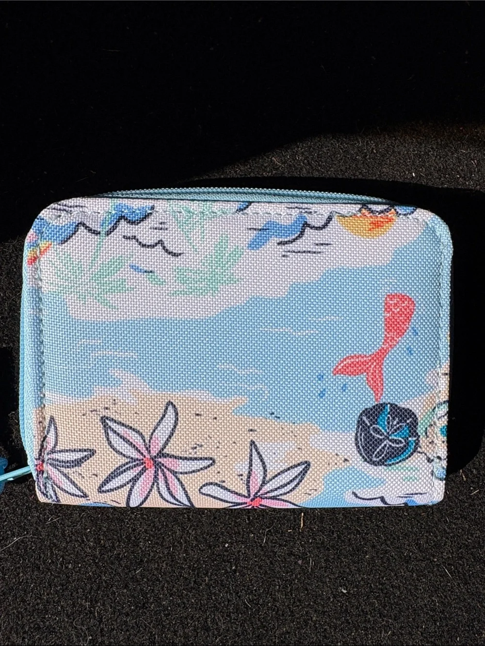 Vera Bradley Sky Blue Floral Zip Wallet - Picture 2 of 6